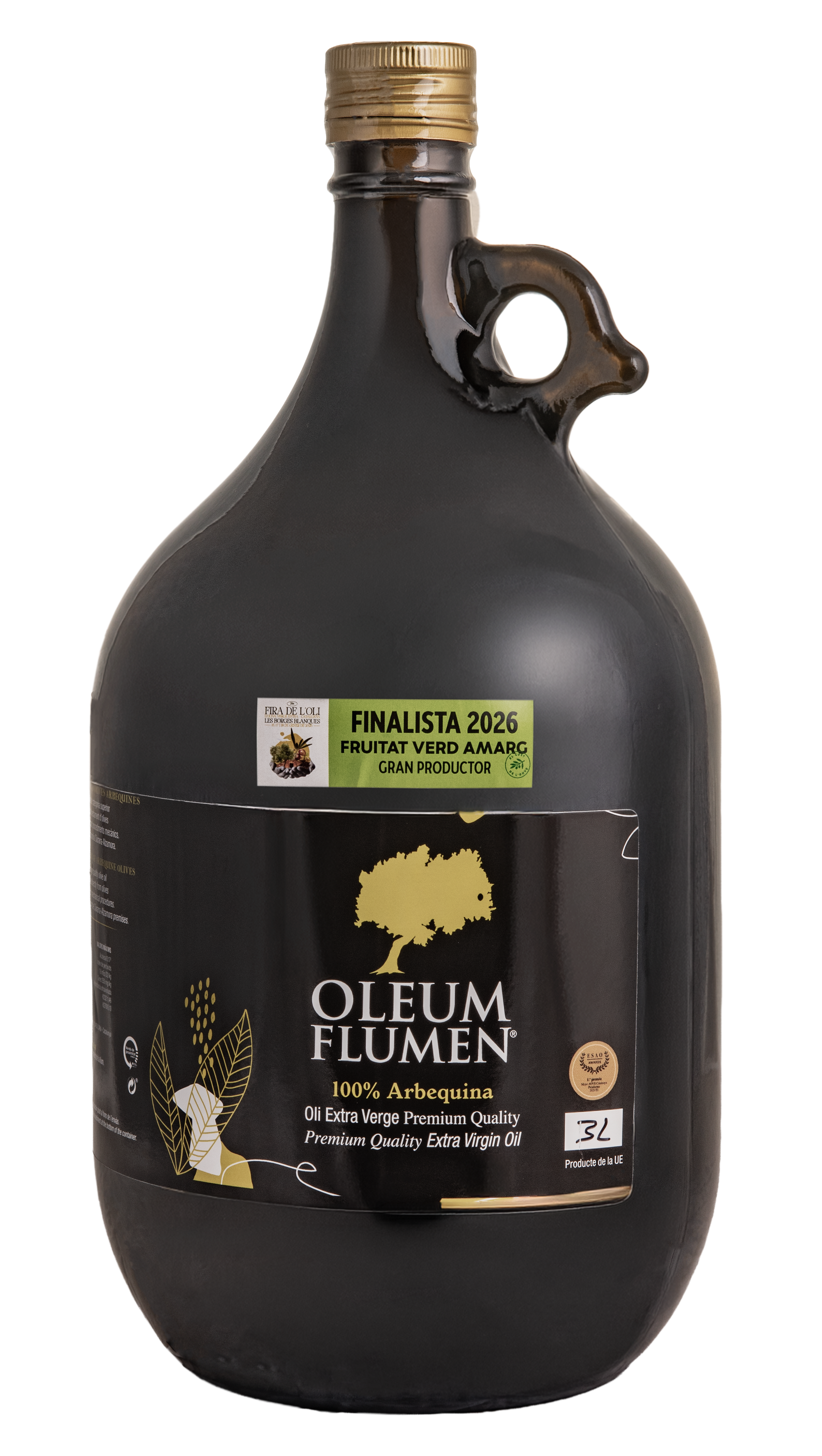 Oli d'Oliva Verge Extra Oleum Flumen vidre 3L Arbequina