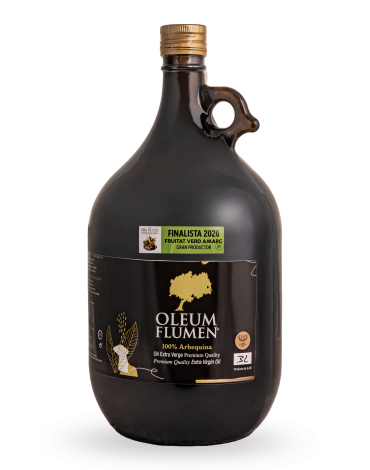Aceite de Oliva Virgen Extra Oleum Flumen vidrio 3L Arbequina